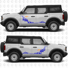 2x 4x4 Off Road Autocollants Graphiques de Marchepied de Portes Latérales pour Ford Bronco 2