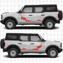 2x 4x4 Off Road Autocollants Graphiques de Marchepied de Portes Latérales pour Ford Bronco 3
