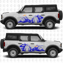 Graphiques Vinyle Autocollant Portes Latérales Montagnes Yeti Off Road compatible avec Ford Bronco 2