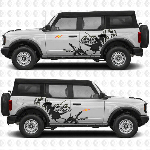 Kit d'autocollants latéraux en vinyle 4x4 tout-terrain contre les éclaboussures de boue pour musclecar horse