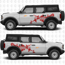 Autocollant Vinyle Graphique Splash Star Militaire pour Portes Latérales compatible avec Ford Bronco 3