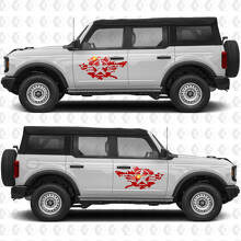 Autocollant Vinyle Graphique Latéral Military Star Splash Portes 2 compatible avec Ford Bronco 3