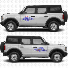 Décalcomanies autocollantes en vinyle pour portes latérales avec drapeau US USA 2 pour Ford Bronco 2