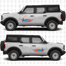 Jeu d'autocollants vinyle drapeau USA étoile militaire pour porte latérale de muscle car cheval_3