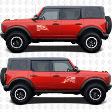 Autocollant vinyle drapeau USA pour porte latérale de muscle car cheval_3