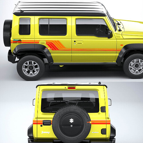 Kit de décalcomanies vinyle bandes latérales et arrière rétro Heritage pour Suzuki Jimny XL