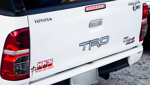 Autocollants en vinyle style TRD HKS pour hayon Toyota Hilux Vigo Champ 2005-2014