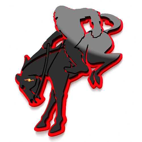 Badge d'aile Bronco Yeti on Horse Emblème de hayon Badge 3D 1