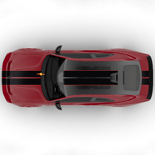 Autocollant en vinyle décalcomanie Sixpack à bandes centrales doubles décalage rallye pour capot Dodge Charger Daytona 1