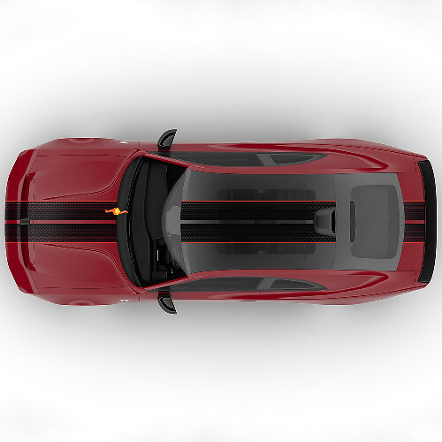 Autocollant Vinyle Rallye Sixpack à Deux Bandes Centrales Décalage Capot 2 pour Dodge Charger Daytona 1