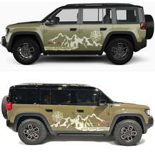 Autocollant vinyle Compass Explore Mountains Side Doors pour Jeep Recon 3