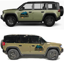 Autocollant en vinyle 2 Portes latérales Montagnes Aventure Overland pour Jeep Recon 2
