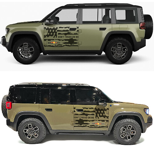 Autocollant en vinyle pour portières latérales drapeau américain Dont Tread On Me pour Jeep Recon 1