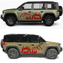 Autocollant en vinyle Moose Forest et Mountains Pines pour portes latérales Jeep Recon 3