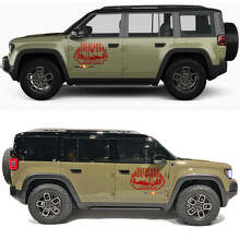 Autocollant en vinyle pour portes latérales Forest de la tente Overland Adventure pour Jeep Recon 3