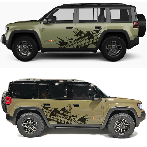 Autocollant en vinyle de boue éclaboussée sur les portes latérales pour Jeep Recon 1