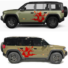 Autocollant en vinyle de portes latérales Skull Deer Splash pour Jeep Recon 3
