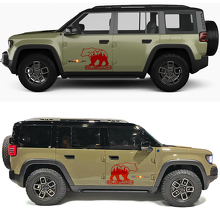 Autocollant en vinyle des portes latérales Bear Rubicon Forest pour Jeep Recon 4