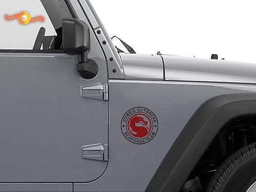 Équipe de réponse à l’épidémie de zombies Sticker vinyle côté Mortal Kombat pour Jeep Wrangler