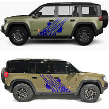 Autocollant en vinyle 2 portes latérales griffues drapeau américain usé pour Jeep Recon 2