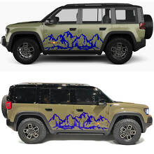 Autocollant en vinyle Silhouette de montagnes pour portes latérales 4x4 Jeep Recon 2