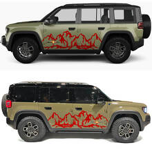 Autocollant en vinyle Silhouette de montagnes pour portes latérales 4x4 Jeep Recon 3