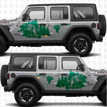 Autocollant vinyle de porte latérale éclaboussure forêt canard colvert compatible Jeep Wrangler 3