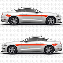 S550 EcoBoost Premium Bandes Parallèles Doubles Portes Latérales Autocollants Vinyle pour Musclecar Musclecarmodel 2