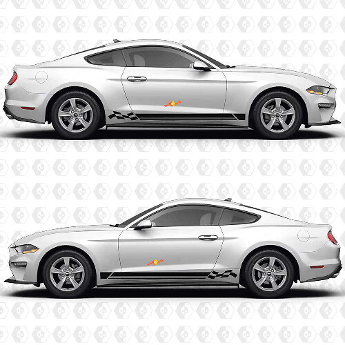 Autocollant en vinyle graphique de bandes de course triples spéciales de Californie pour porte latérale de Musclecar Musclecarmodel