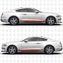 Autocollant en vinyle latéral Drapeau à damier et triple bandes pour Ford Mustang_3