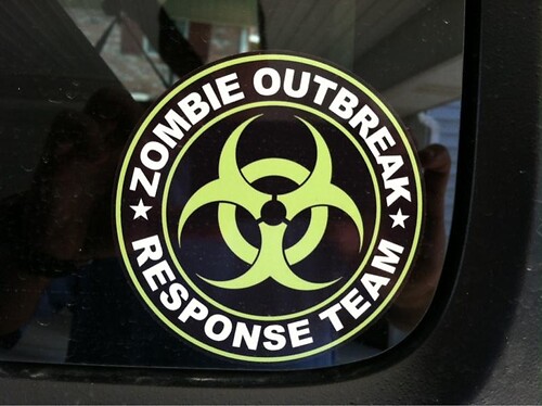 Autocollant Vinyle Décalque Latérale de Fenêtre Biologique de l'Équipe d'Intervention en Cas d'Épidémie de Zombies pour Jeep Wrangler