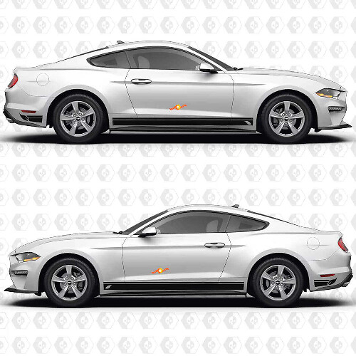 Autocollant vinyle à bandes larges latérales pour porte de muscle car Musclecarmodel