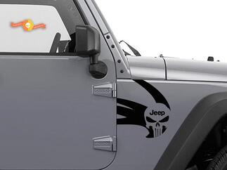 Autocollant Jeep Rubicon Wrangler Tête de mort Zombie Outbreak Response Team Wrangler