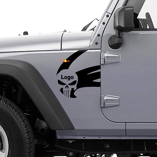 Autocollant Vinyle Latéral Logo Punisher pour Jeep Wrangler Rubicon