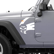 Autocollant Vinyle Latéral Logo Punisher pour Jeep Wrangler Rubicon_2