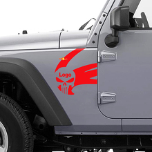 Autocollant Vinyle Latéral Logo Punisher pour Jeep Wrangler Rubicon_3