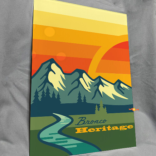 Panneau d'art mural en acrylique brillant Heritage Bronco