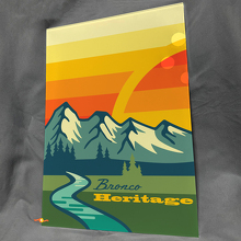 Panneau d'art mural en acrylique brillant Heritage Bronco 3