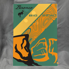 Panneau d’Art Mural de Garage en Acrylique Brillant Montagnes Big Bend Bronco 2