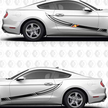 Autocollant en vinyle bandes de course latéral pour porte Ford Mustang_2