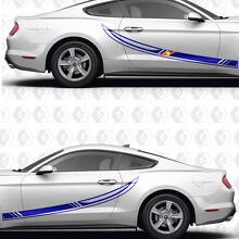 Autocollant en vinyle bandes de course latéral pour porte Ford Mustang_3