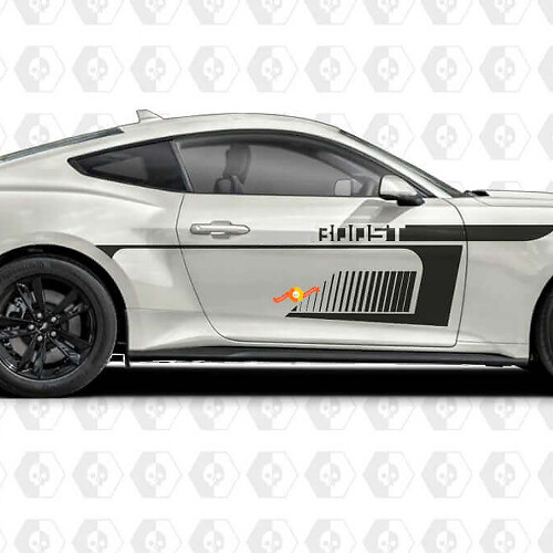 Bande Décorative Vinyle de Porte Latérale en Espace Négatif Boost pour Musclecar Musclecarmodel