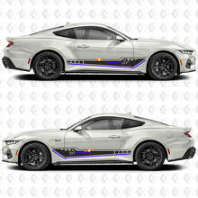 Autocollants en vinyle bandes de course triples pour porte latérale Ford Mustang 2
