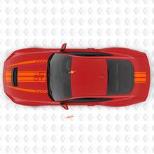 Autocollants Vinyle Rayures Musclées Symétriques GT pour Capot et Coffre Ford Mustang 3