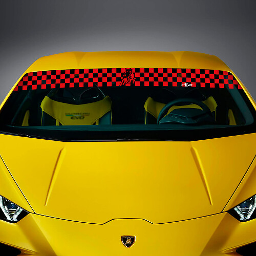 Autocollants vinyles de pare-brise drapeau de course pour Lamborghini Huracan Evo