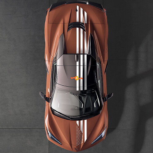 Kit de décalcomanies bandes drapeau US pour Chevrolet Corvette C8 1