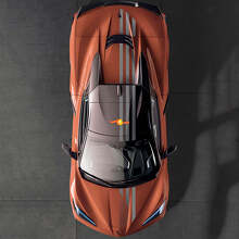 Autocollant vinyle avec bandes supérieures du drapeau américain pour capot, toit, coffre Chevrolet Corvette C8 2020-présent_2