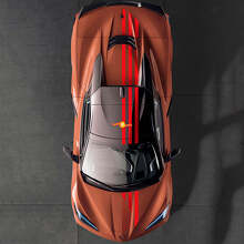 Autocollant vinyle avec bandes supérieures du drapeau américain pour capot, toit, coffre Chevrolet Corvette C8 2020-présent_3