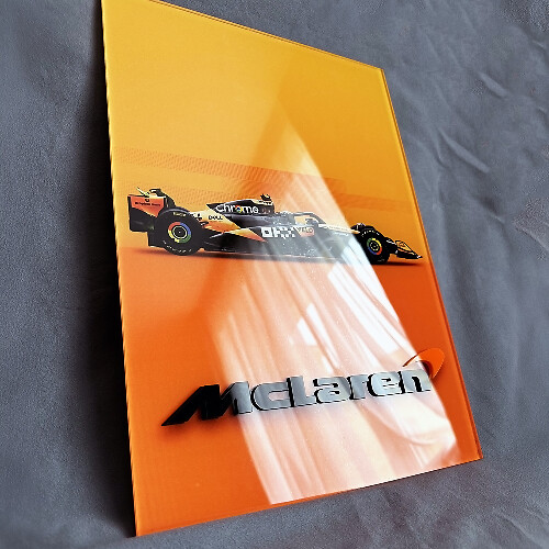 Panneau d'Art Mural de Garage en Acrylique Glossy Personnalisé F1 McLaren
