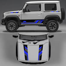 Rhino Edition Graphiques abstraites Lignes Stickers vinyle Latéraux Portes et Capot 3 pour Suzuki Jimny 2